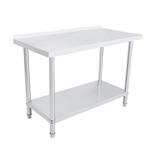 Edelstahl Arbeitstisch, Doppelschicht Edelstahltisch Küchentisch, Multifunktion Tisch, 0.6mm starke Stahlplatte… – Bild 8
