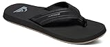 Quiksilver Men's Monkey Wrench 3 Point Sandal, Black/Black/Brown, 13 M US