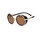 Arctic Star 80's Style Vintage Style Inspired Classic Round Sunglasses Very Popular (Golden frame)