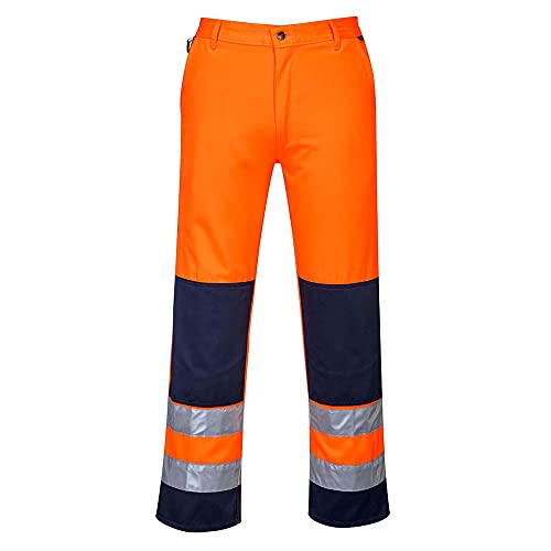 Portwest Warnschutzbundhose Sevilla, Größe: S, Farbe: Orange/Marine, TX71ONRS