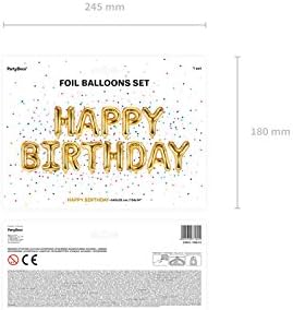 Balloon Garland Happy Birthday in Gold, Approx. 340 x 35 cm, Letter Garland Can Be Filled with Air - Image 3