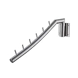 KES SUS 304 Stainless Steel Clothes Hanger with Swing Arm Holder Clothing Hanging System Closet Storage Organizer Heavy Duty Drying Rack Wall Mount Brushed Finish, SCH200-2