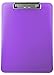 Trade Quest Plastic Clipboard Transparent Color Letter Size Low Profile Clip (Pack of 6) (Purple)
