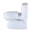 TOTO Carlyle II 1G One-Piece Elongated 1.0 GPF Universal Height Skirted Toilet with CEFIONTECT, Cotton White