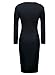 OFTEN Women Lady Keyhole with Metal Buckle Bodycon Pencil Party Dress,Black,Small