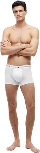 Herren 3er Pack Boxershorts Trunks mit Logobund, Mehrfarbig (Grey Htr/White/Desert Sky), XS