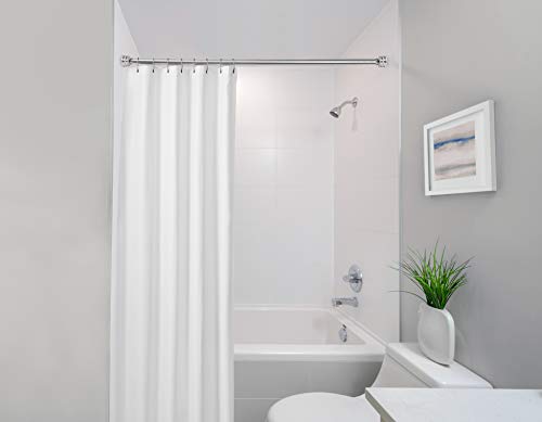 AMG and Enchante Accessories, Classic Rippled Base Shower Curtain or Window Drapery Tension Rod 42 to 72-Inch, Polished Chrome - Thumbnail 4