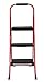 COSCO 3-Step Big Step Folding Step Stool with Rubber Hand Grip, Red