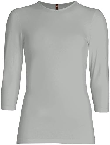 ESTEEZ3/4 Sleeve Crew Neck Cotton T-Shirt for Women - Relaxed Fit - Base Layering Top