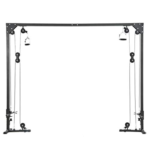 GiODLCE Cable Crossover Machine Fitness Functional Trainer with Heavy Duty Rotating Pulleys Multi-Grip Pull-Up Workout Station