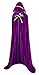 OurLore Unisex Full Length Hooded Robe Cloak Long Velvet Cape Cosplay Costume 59 inch(Purple(Lace))
