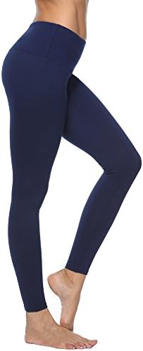 FEIVO Yoga Pants, Women's Power Flex Yoga Pants Tummy Control Workout Yoga Capris Pants Leggings,Deep Blue,X-Large