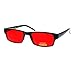 Black Rectangle Frame Color Lens Sunglasses Spring Hinge