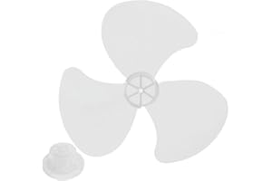 DRHOMEAM Plastic 3 Leaves Fan Blade Replacement for Standing Fan, Table Fanner, Airflow Three Leaves 16 Inch Fan Blade With Nut Cover(white)