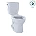 TOTO EntradaTM Two-Piece Round 1.28 GPF Universal Height Toilet, Cotton White - CST243EF#01