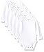 Hanes Baby Long Sleeve, Ultimate Flexy Bodysuits Boys & Girls, 5-Pack, Diamond White, 12-18 Months