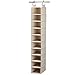 Household Essentials Hanging Shoe Organizer, 10 Wide Cubbies with Cedarline Pockets, Heavy-Duty Cotton Canvas, Removable and Industrial Hooks, Natural