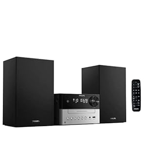 Philip Bluetooth Stereo System for Home with CD Player, MP3, USB, Audio in, FM Radio, Bass Reflex Speaker, 18W, Remote…