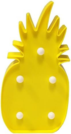 3D LED Light Pineapple Romantic Birthday Party Decoration for Valentina Gift Kids' Room Decorations Party Light Night Light Wall Decor Table Lamp Warm White Lights (Yellow Pineapple)