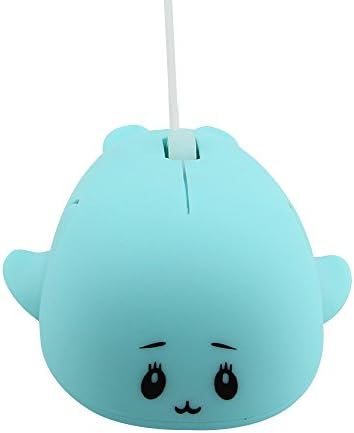 EALEK Cute Animal Baby Dolphin Shape USB Wired Mouse Optical Mice Mini Small Mice for Kids Children for PC Laptop Computer,1200DPI 3 Buttons Blue