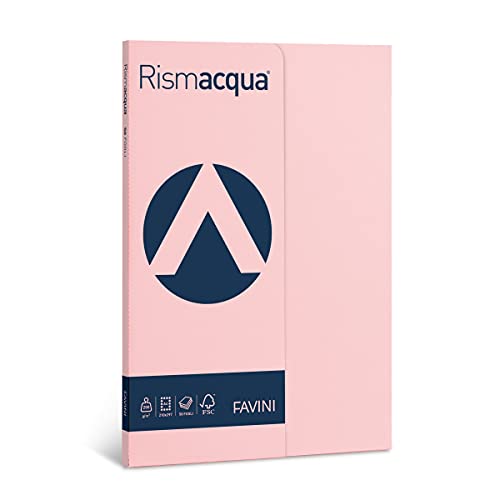 Favini A69S544 Rismacqua colore ROSA confezione da 50 cartoncini da 200gr Formato A4 (21x29,7 cm) Made in Italy