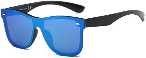 Reflective Mirrored Lens Rimless Squared Sunglasses