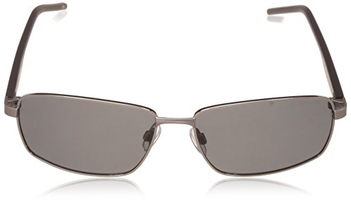Polaroid Sunglasses Men's Pld2041s Polarized Rectangular Sunglasses, Ruthenium Black/Gray Polarized, 59 mm