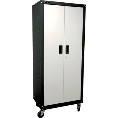 Homak 2 Door Tall Mobile Cabinet with 4 Shelves, Steel, GS00765021