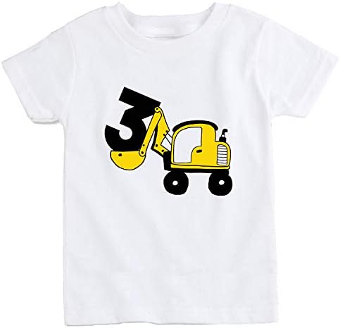 The Spunky Stork 1-4 Birthday Organic Cotton Tractor Party Baby Toddler T Shirt White