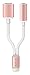 Betteck LYSB01MG362RH-CMPTRACCS 3.5 mm Audio Charge Earphone Jack Adapter Cable, Lightning Charging Port, No Music Control for iPhone 7/7 Plus 6S/6/iPod/iPad - Rose Gold
