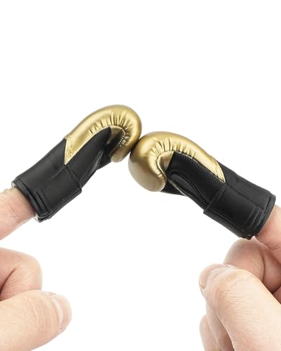 AQKILO Boxing Gloves Mini Finger Puppets, Knock Out Your Stress! Weird Stuff Random White Elephant Gifts, Gold - 2Pcs