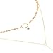 Women Sexy Double Layer Sequins Choker Necklace Long Tassel Star Pendant Jewelry Chains (Gold color)