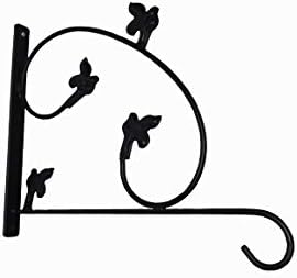 GIG Hanging Plant Hook- Iron Plant Leaves Hanging Hooks Wall Brackets for Planter, Black (34 cm x 27 cm x 2.5 cm)