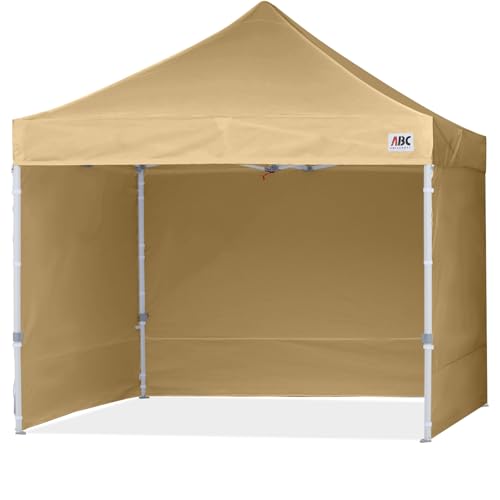 ABCCANOPY Faltpavillon 250x250 Wasserdicht mit Seitenteilen UV+,Beige