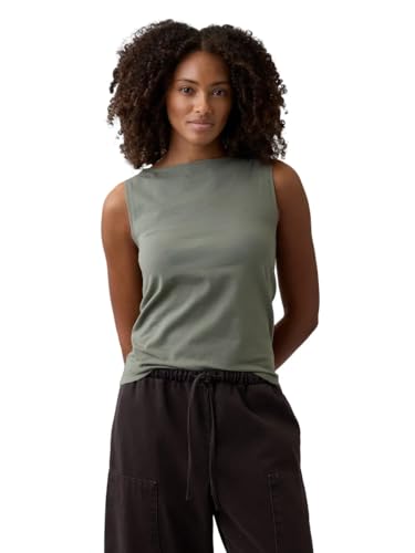GAP Womens Boatneck Tank B6870 Mesculen Grn HTR S
