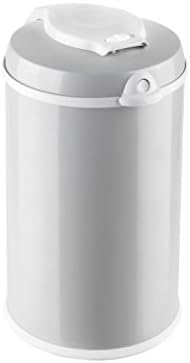 Bubula Jr Premium Steel Diaper Waste Pail w/Air Tight Lid and Lock, Gray