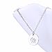 AOLO Minimalist Necklace Delicate Alloy Initial Charm M Necklace Womens
