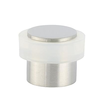 EVI Herrajes 040157B2UAM I-157-B I-157-B-Türstopper, 2 Stück Einheiten, Finish matt INOX (Edelstahl) Weiß Gummi