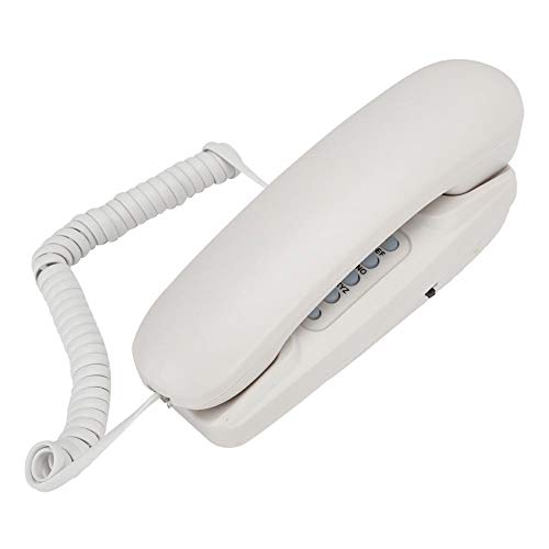 VBESTLIFE Corded Phone, KX TS970 Wired English Hanging Telephone Landline Phone Available for UK for Home Office School (UK Telephone Line with Random Color)(White)
