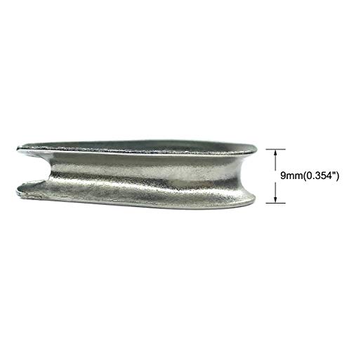 HEVERP 30 PCS M6 Stainless Steel Thimble for 7/32-1/4 Inches Diameter Wire Rope/Cable