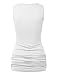 MBJ WT1101 Womens Basic Extra Long Tunic Tank Top with Side Shirring L WHITE
