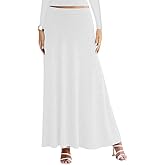 Sweet Hearts Maxi Skirts for Women- Elastic Waist Casual Comfy Flare A-Line Long Skirt XS-XL Made in USA