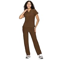 COZYFIT Scrubs for Women Set Medical Uniform - V-Neck Top & Straight Leg Pants with 9 Pockets, Unisex Workwear COZY SCRUBS