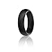 ROQ Silicone Rubber Wedding Ring for Women, Dome Solid Glitter & Metallic, Rubber Silicone Wedding Band, Anniversary Rings, Promise Ring, 5.5mm Wide 2mm Thick, Single, Black, Size 5