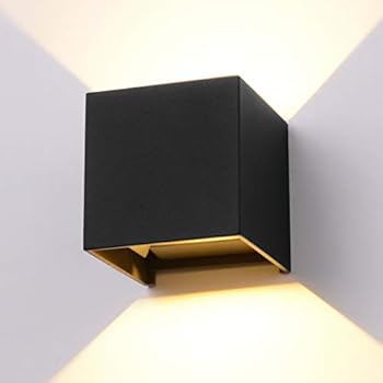 LED Aluminum Waterproof Wall Lamp,12W 100-277V 3000K Adjustable Outdoor Wall Light Warm Light 3.94