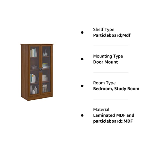 Ameriwood Home Quinton Point 4 shelves Bookcase with Glass Doors
