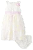 Bonnie Baby Girls' Matte Satin Bodice to Organza Dress with Bonaz