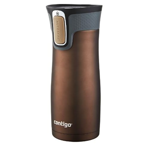Contigo AUTOSEAL West Loop Vacuum Insulated Stainless Steel Travel Mug with Easy-Clean Lid, 16 oz., Latte Trans Matte Home & Kitchen, Kitchen & Dining