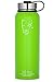 Swig Savvy Sports Water Bottle, Vacuum Insulated Stainless steel, Double Wall Wide Mouth Leakproof Lid - 40oz (Green)