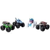 Monster Jam 1:72 Scale Die-Cast Monster Trucks 4-Pack &ndash; Grave Digger, Megalodon, Sparkle Smash &amp; ThunderROARus, Spin Master, Ages 3+